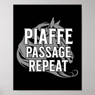 Affiche Piaffe Page Répéter les sports équestres drôle dir