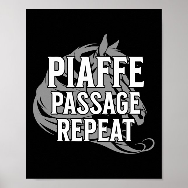 Affiche Piaffe Page Répéter les sports équestres drôle dir (Devant)