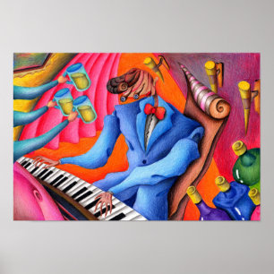 Affiche Pianiste de jazz.