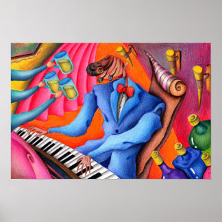 Affiche Pianiste de jazz.