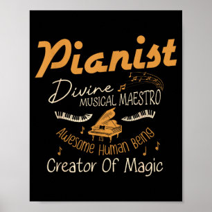 Affiche Pianiste divin maestro musical être humain génial