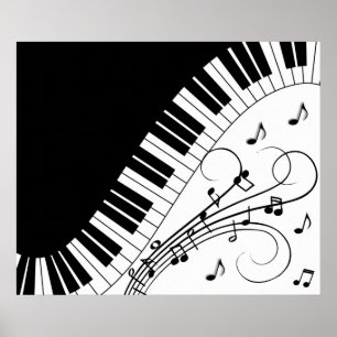 Affiche Piano Keyboard Music Design