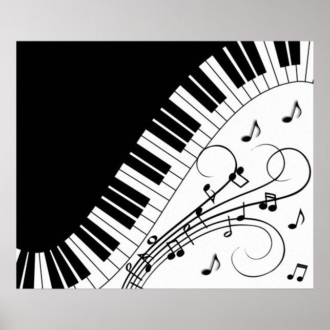 Affiche Piano Keyboard Music Design (Devant)