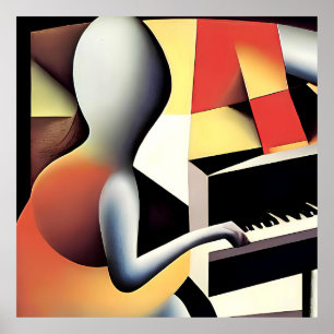 Affiche Piano Player - Art aérographe