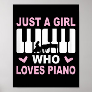 Affiche Piano Player Piano Girl Pianist femme Pianist