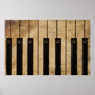Affiche Piano vintage grunge