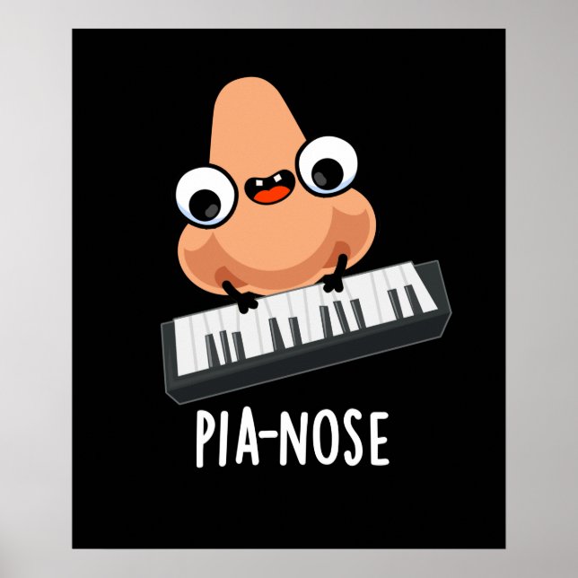 Affiche Pianose Funny Piano Nose Pun Dark BG (Devant)