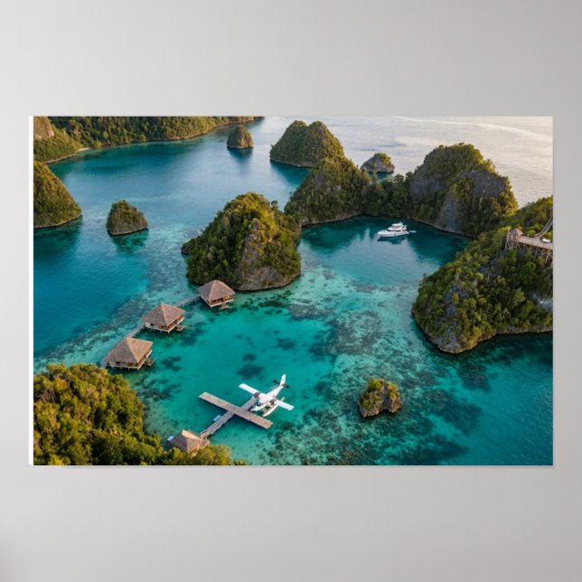 Affiche Piaynemo Raja Ampat Islands Paradise View Art (Devant)