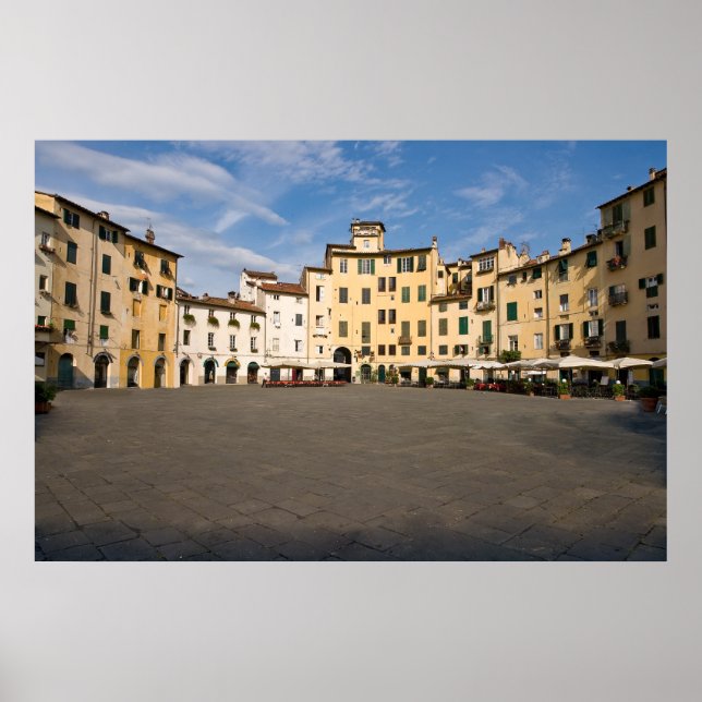 Affiche Piazza Anfiteatro carré à Lucques - Toscane, Itali (Devant)
