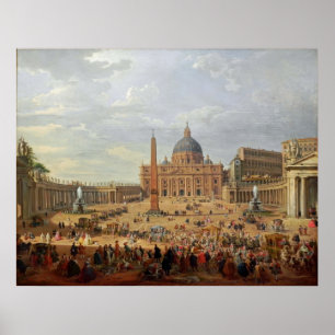 Affiche Piazza San Pietro Roma Giovanni Paola Panini Rome
