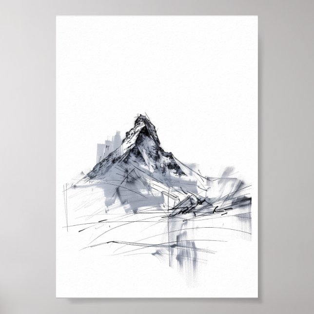 Affiche Pic de montagne Abstrait (Devant)