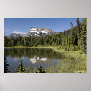 Affiche Pic de montagne reflété dans un lac