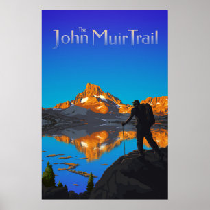 Affiche Pic de randonneur et bannière - Sentier John Muir