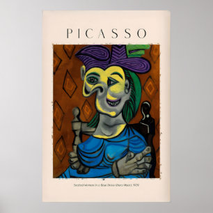 Affiche Picasso Femme Assise Robe Bleue Dora Maar939 Art