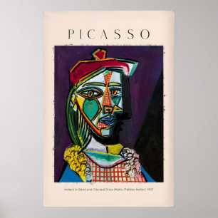 Affiche Picasso Femme Béret Robe à Carreaux Marie Thérèse9