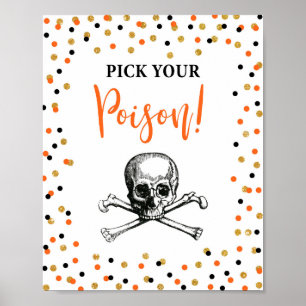 Affiche Pick Your Poison Halloween Party Boire Signal