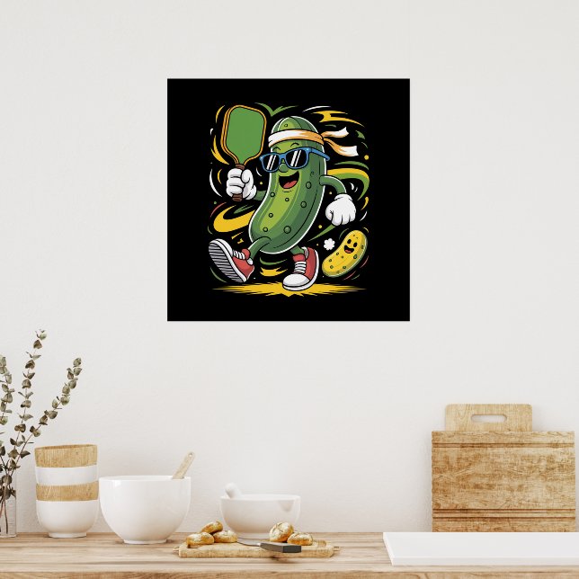 Affiche Pickle Jouant au Pickleball (Cuisine)