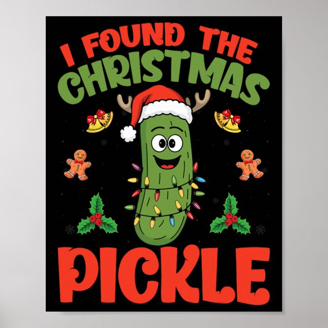 Affiche Pickle Santa Chapeau Feux - J'Ai Trouvé Le Noël (Devant)
