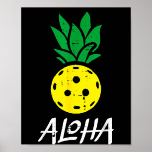 Affiche Pickleball ananas aloha pickle ball hawaii hommes