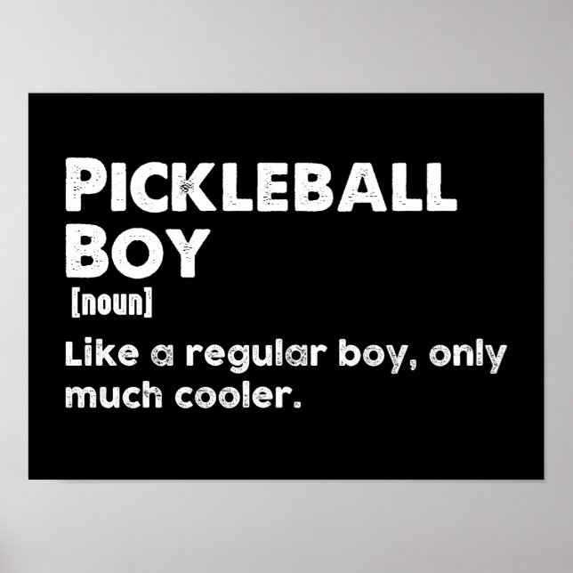 Affiche Pickleball Boy Funny Dictionnaire Définition (Devant)