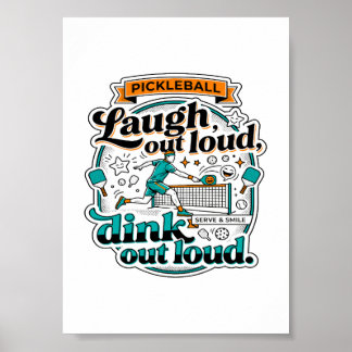 Affiche Pickleball Drôle Rire à Goutte de Sport