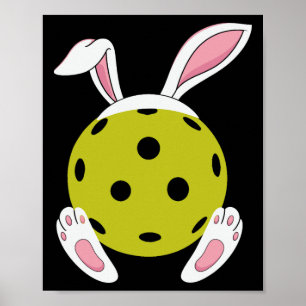 Affiche Pickleball Eas de chasse aux oeufs de Pâques Bunny