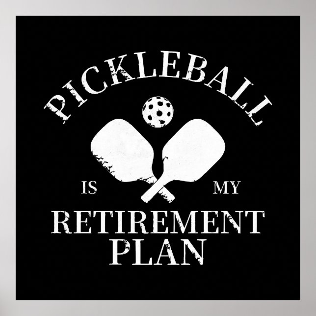 Affiche pickleball est mon projet de retraite (Devant)