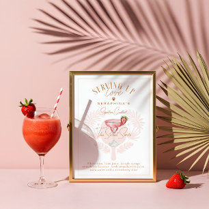 Affiche Pickleball Fête des mariées Aquarelle Cocktail Boi