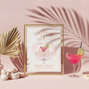 Affiche Pickleball Fête des mariées Aquarelle Cocktail Boi
