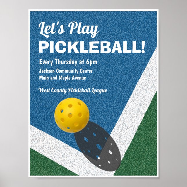 Affiche Pickleball Games Publicité (Devant)