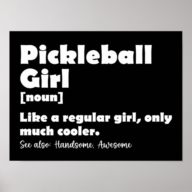 Affiche Pickleball Girl Funny Définition Pickle Ball (Devant)