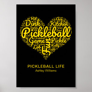 Affiche Pickleball Life Word Typographie d'art Personnalis