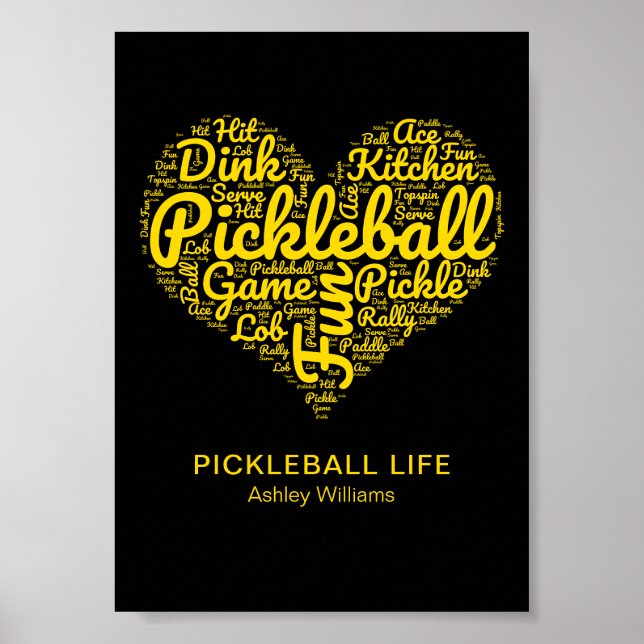 Affiche Pickleball Life Word Typographie d'art Personnalis (Devant)
