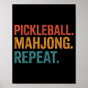Affiche Pickleball mahjong répéter drôle