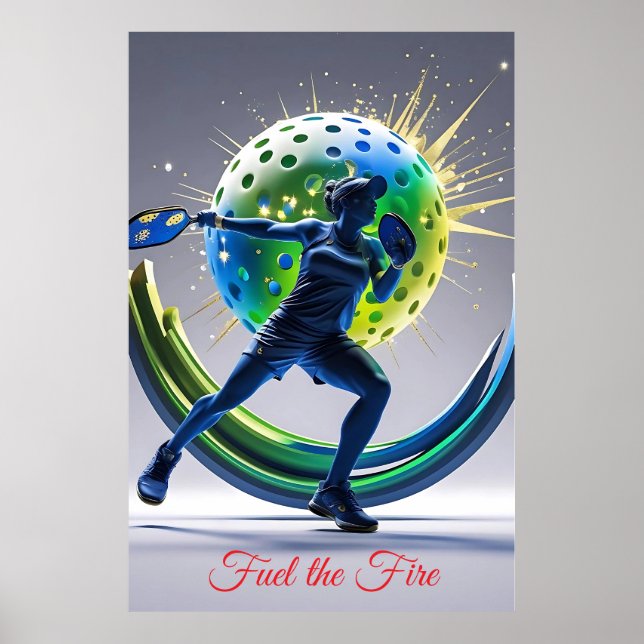 Affiche Pickleball Power Smash - Énergie en mouvement (Devant)