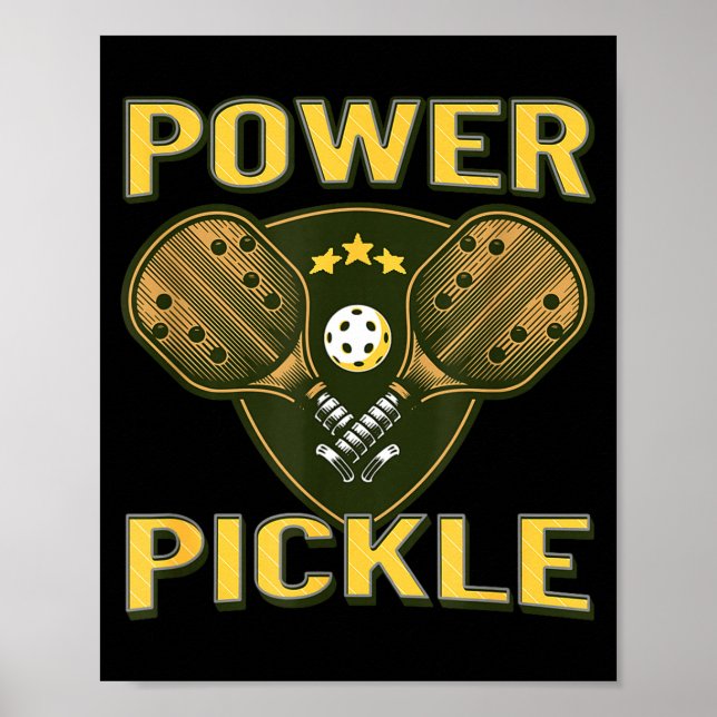 Affiche Pickleball puissance forte pickle  (Devant)