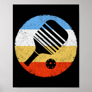 Affiche Pickleball Retro de couleur vintage