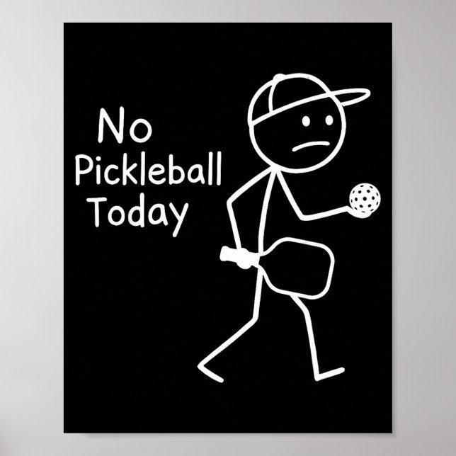 Affiche Pickleball rétro garçons figure triste sport  (Devant)