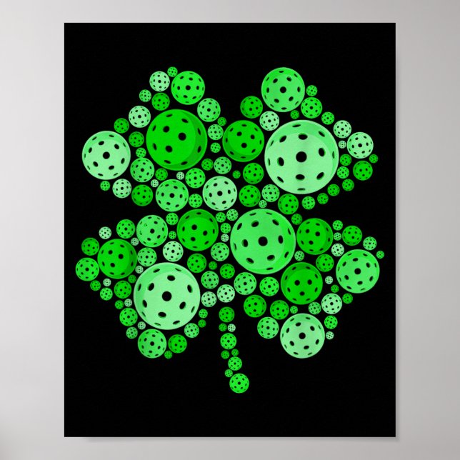 Affiche Pickleball Shamrock Saint-Patrick Pickleball (Devant)