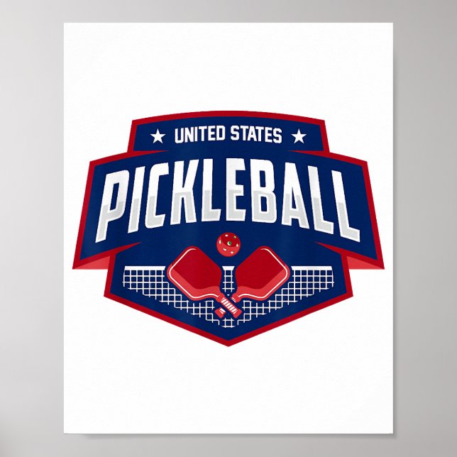 Affiche Pickleball Support Team Pickleball Player USA (Devant)