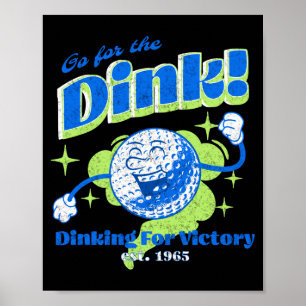 Affiche Pickleball vintage allez pour le dink drôle pickba