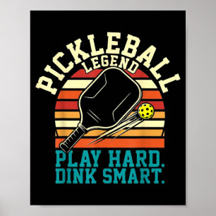 Affiche Pickleball vintage lignes rétro minimaliste classi