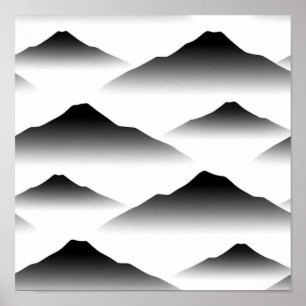 Affiche Pics Éthérés Monochromes : Un Minimalisme Transpar
