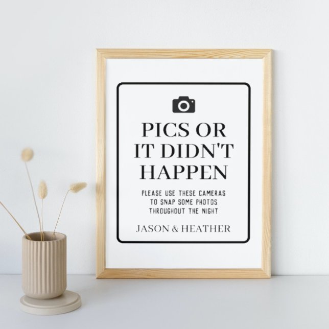 Affiche Pics ou ça n'est pas arrivé Symbole Caméra jetable (Créateur téléchargé)