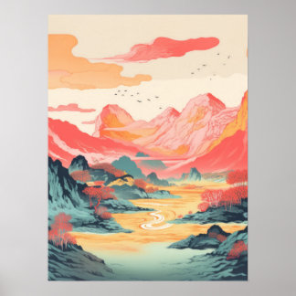 Affiche Pics vibrants : Un chef-d'oeuvre du paysage de mon