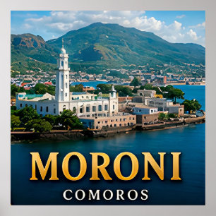 Affiche Pics volcaniques de Moroni et paradis de l'océan I