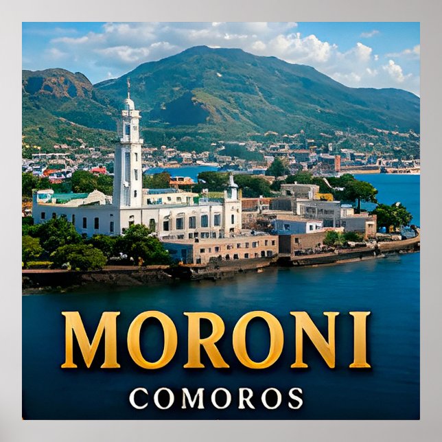 Affiche Pics volcaniques de Moroni et paradis de l'océan I (Devant)