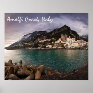 Affiche Picturesque Amalfi Coast Italy Seaside Town