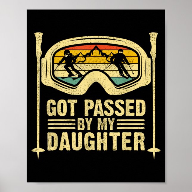 Affiche Pié par ma fille drôle de ski  (Devant)