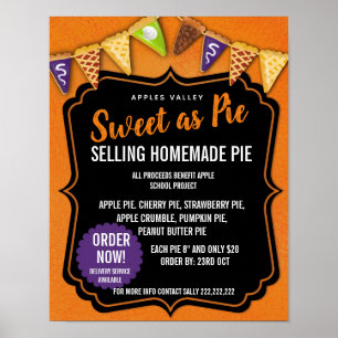 Affiche PIE VENTE à tarte événement FLYER